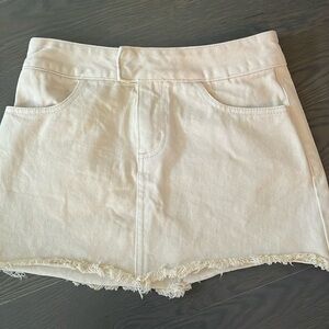 Brandy Melville J Galt Cream Denim Mini Skirt - Size Small